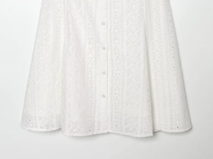 Women's hollow embroidery mini dress