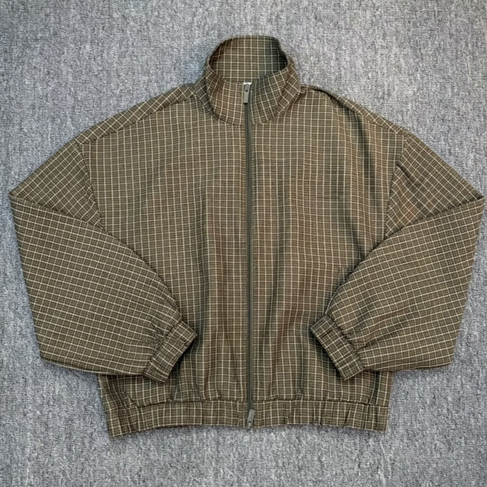 Women's new retro plaid striped casual jacket jacket jacket wide-leg sports casual pants