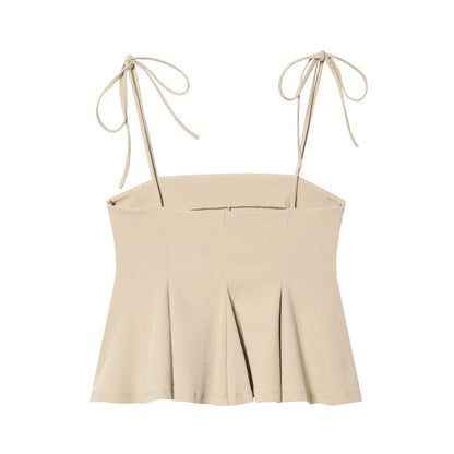 suit Women's 2 pieces short skirt style hem camisole top+Pants