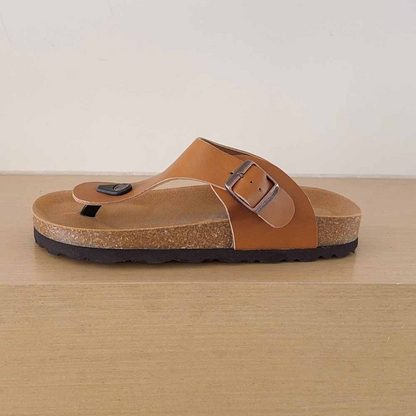 2026 women's new toe-clip design cork slippers have a shoe box