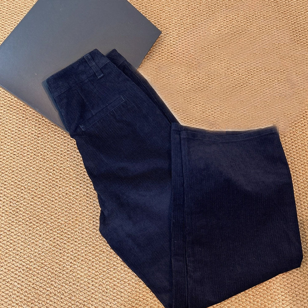 2026 women's new leisure corduroy high waist straight pants high waist