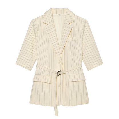suit Women's 2 pieces five quarter sleeve lace up  Blazer Coat+shorts