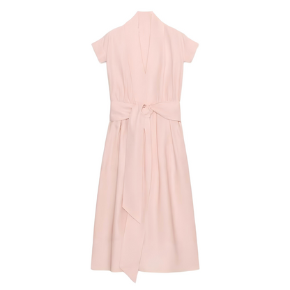 Women's with belt shirt style dress