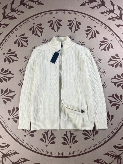 Men's and women's new casual Joker zipper twist sweater