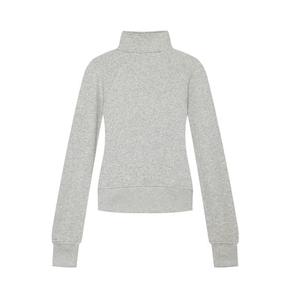 Women's slim stand collar double zipper Coat