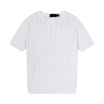 Women's new casual versatile embroidered O-neck short-sleeved T-shirt sweater