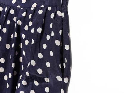 Women's bow decoration polka dot lantern pants