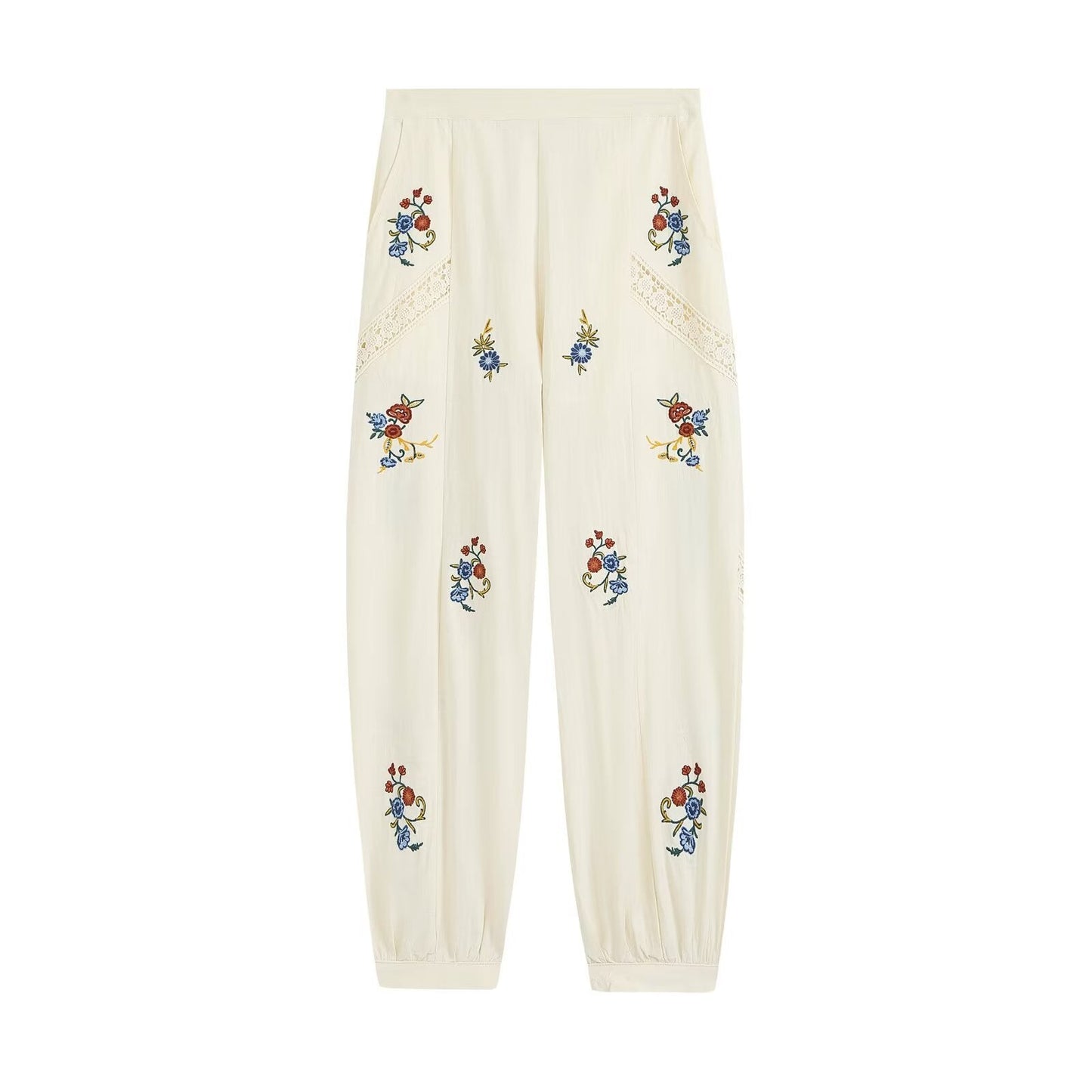 suit Women's 2 pieces embroidered vest style top+lantern pants