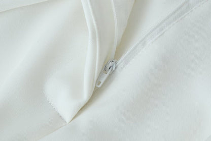 Women's new casual loose zipper pleated trousers