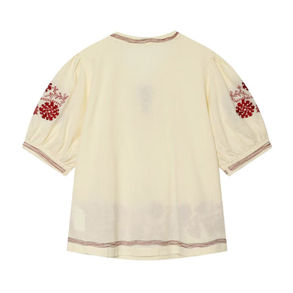 2026 Women's tassel decorated embroidered shirt
