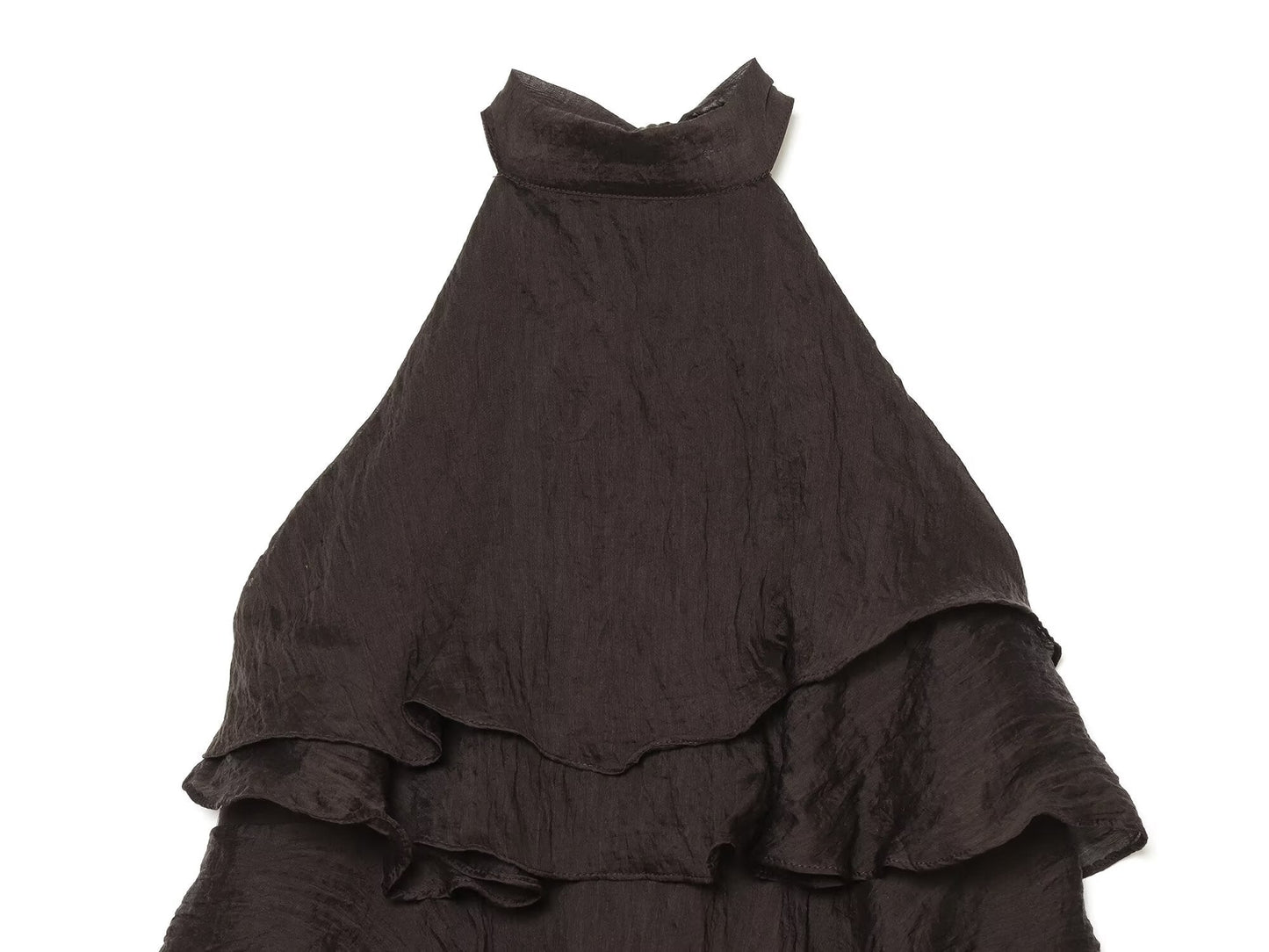 Women's layered decorative halter neck dress