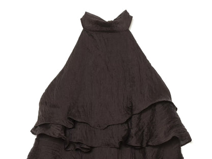 Women's layered decorative halter neck dress