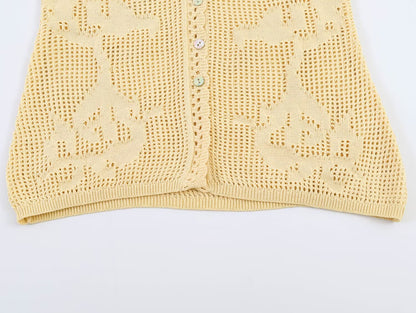 Women's O Neck hollow knitted top
