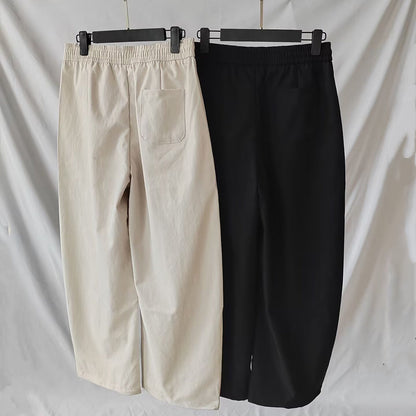 Women's new overalls elastic waist loose wide-leg pants