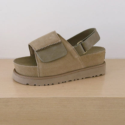 Women's 2026 new hook and loop platform heightening sandals