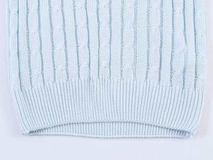 Women's contrasting fake two-piece knitted sweater