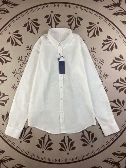 Men and Women with The Same New Fashion Casual Joker Linen Long Sleeve Shirt