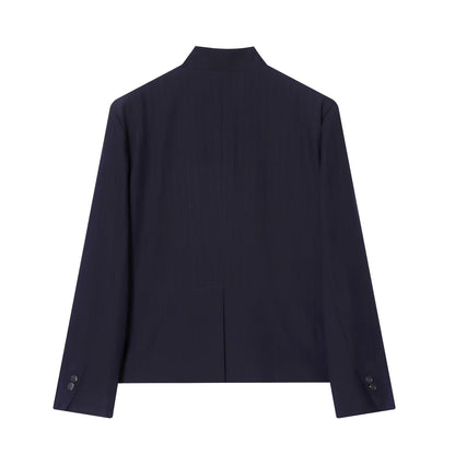 Women's high neck slim striped Blazer Coat+Pants