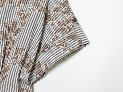 Women's beaded embroidered short shirt