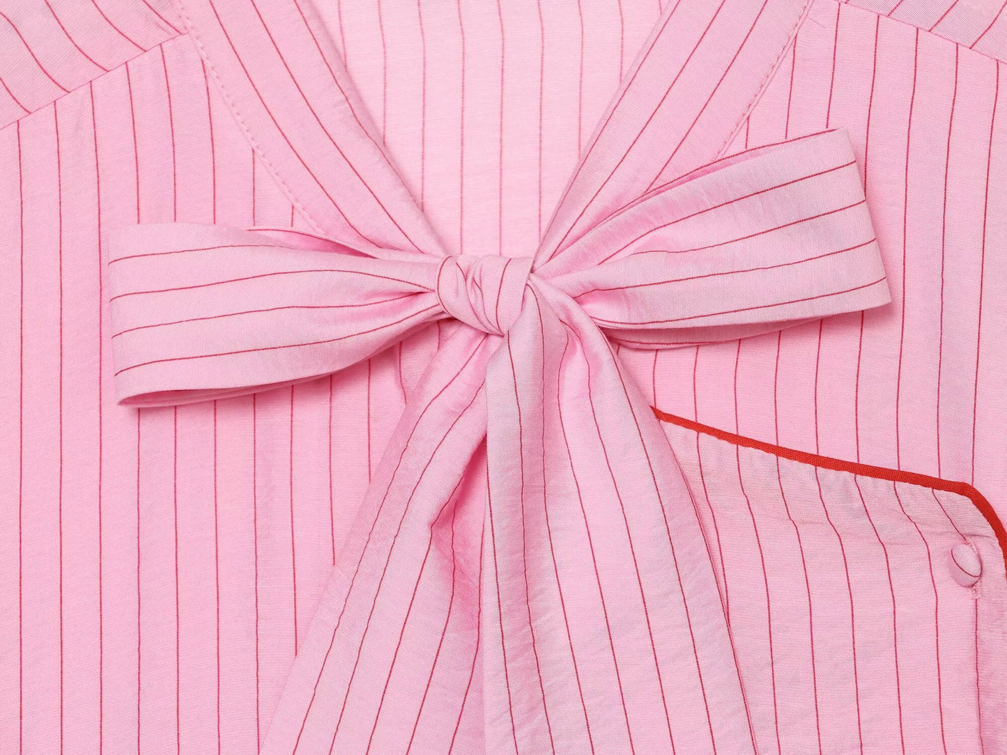 Women's bow decoration striped top
