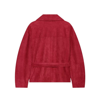 Women's with belt casual lapel jacket Coat