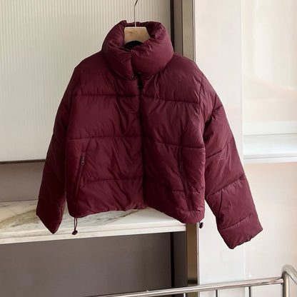 Women's new stand-up collar short puffs cotton-padded jacket