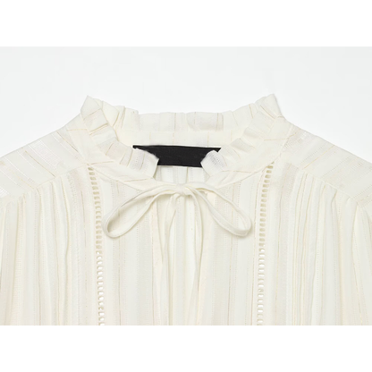 Women's vertical lace casual lace up shirt