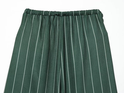 Women's loose linen blended striped pants