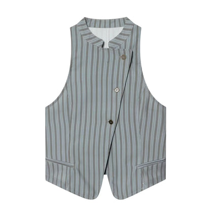suit Women's 2 pieces sleeveless striped vest+Pants