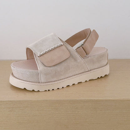 Women's 2026 new hook and loop platform heightening sandals