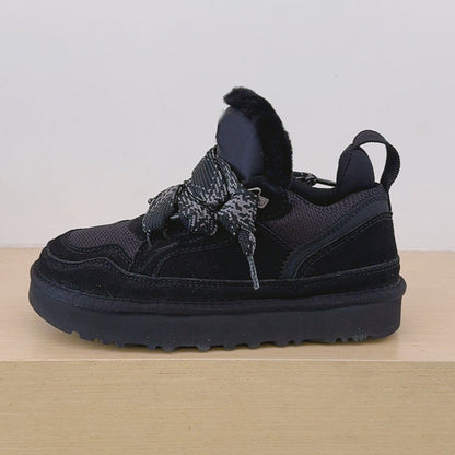 Women's new lace-up anti-slip high-top warm velvet snow shoes