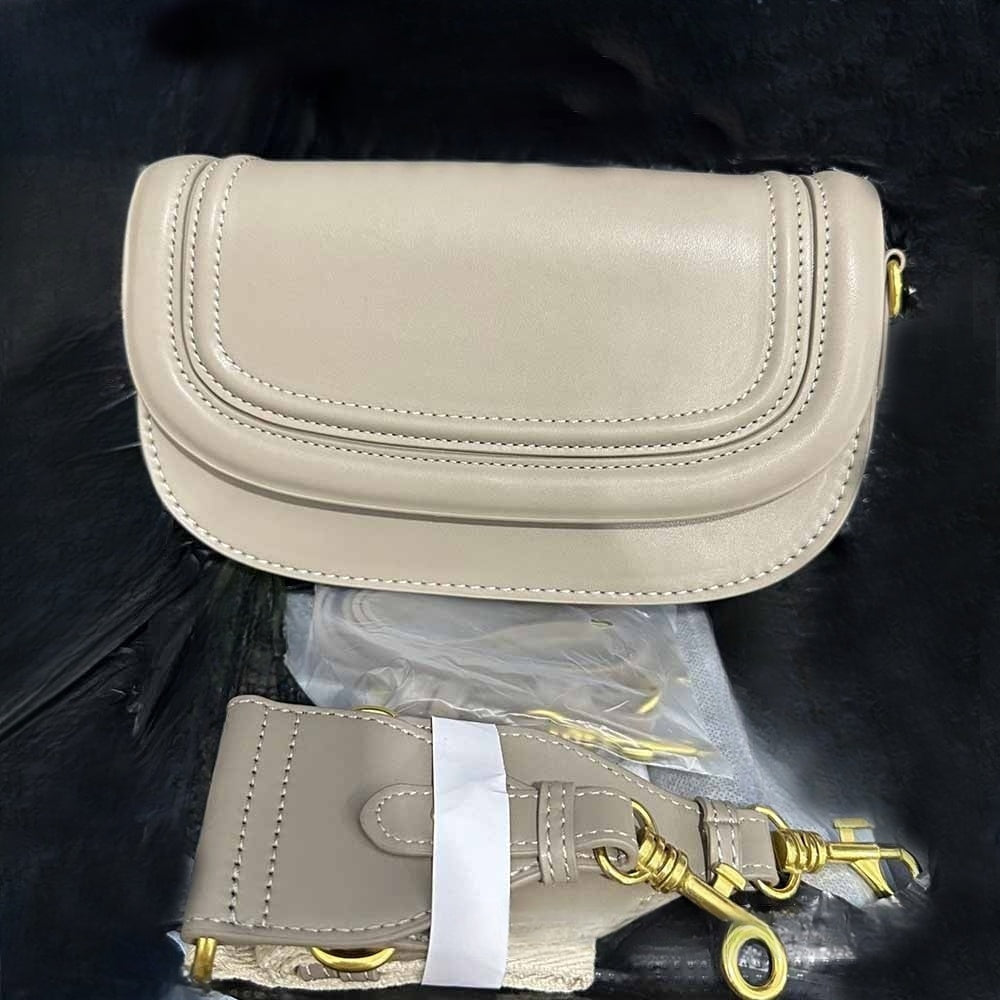 Women's new contrast canvas wide shoulder strap bag shoulder crossbody bag