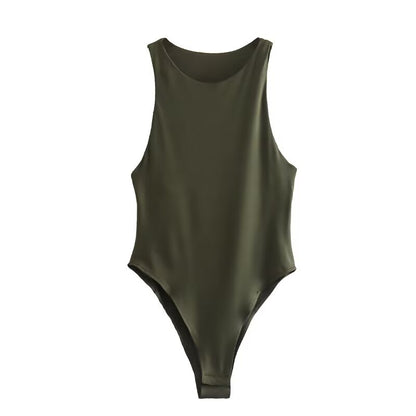 Women's tight halter neck bodysuit