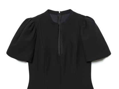 Women's O-Neck bubble sleeve mini dress