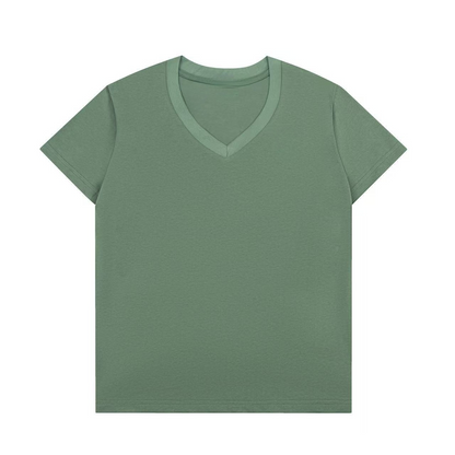 Women's new casual Joker V-neck short sleeve T-shirt