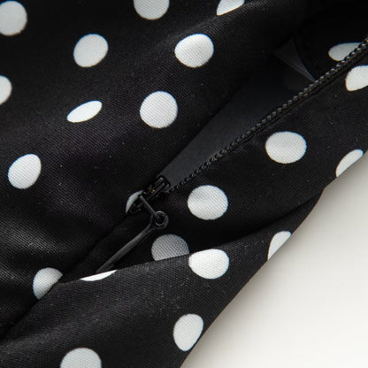 Women's sleeveless polka dot suspender dress