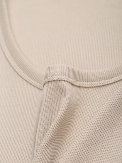 suit Women's 2 pieces slim O Neck ribbed T-shirt+Jogging pants