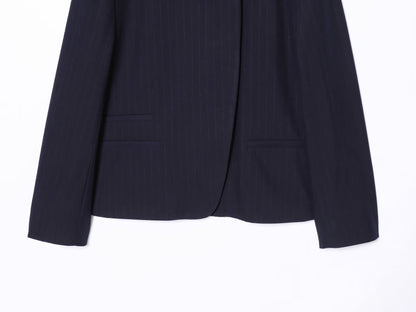 Women's high neck slim striped Blazer Coat+Pants