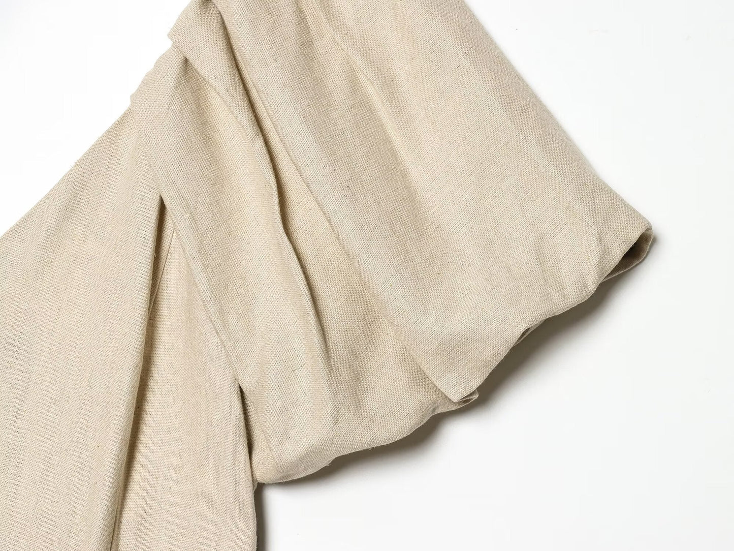 Women's Bubble sleeve Linen Blend Midi Dress
