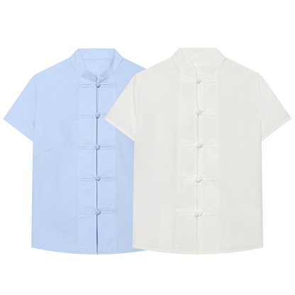 Women's rope knot decorative poplin shirt