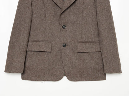 Women's flip cover decoration wool blend Blazer Coat