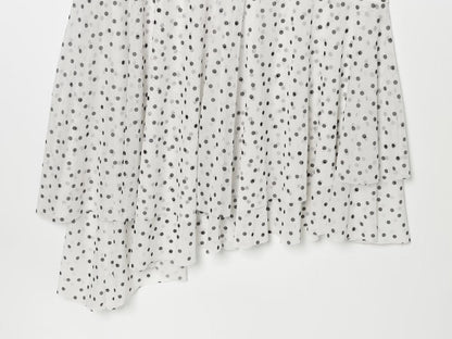 Women's slim pleated polka dot dress