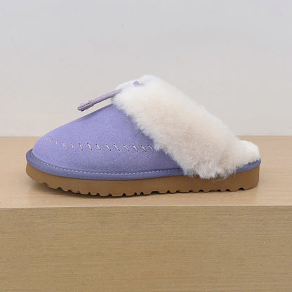 Women's new warm plush thin slippers snow boots