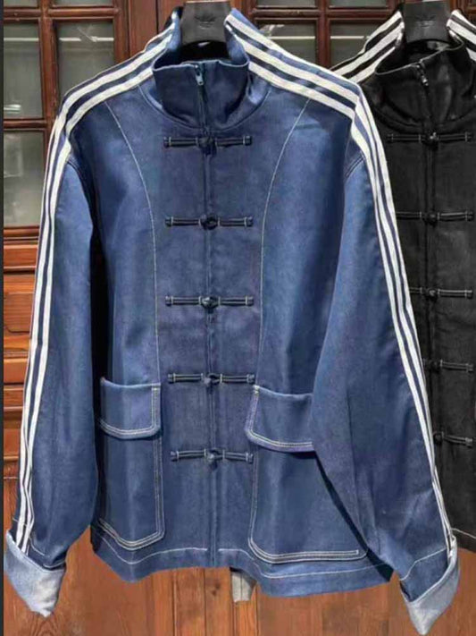 2026 new casual Chinese embroidered denim loose coat