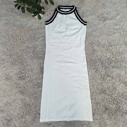 Women's new neck-hanging knitted hip-wrapped dress