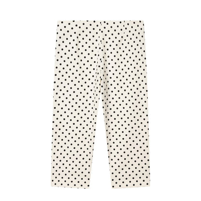 Women's slim casual polka dot cropped pants