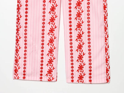 Women's casual hollowed out embroidered pants