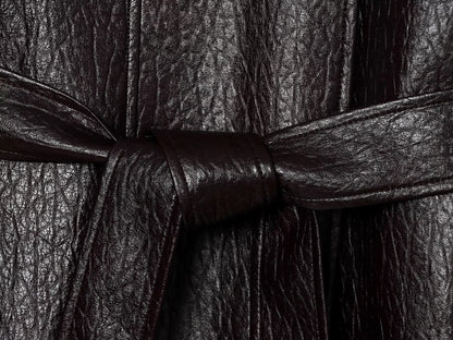 Women's with belt leather effect jacket Coat