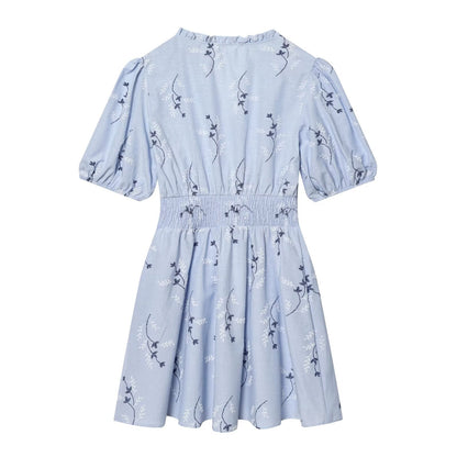 Women's pressed glue embroidered printed dress