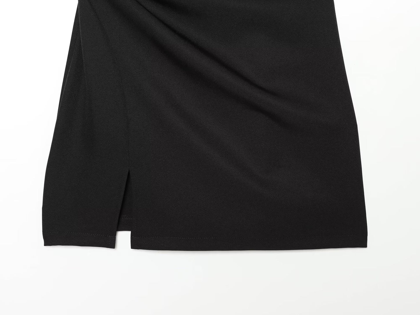 Women's buckle decoration asymmetrical mini dress